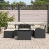 vidaXL Ensemble de canap&eacute; de jardin avec coussin 7 pcs Noir et cr&egrave;me