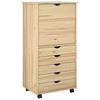 vidaXL Cabinet roulant Marron 53 x 39 x 103 cm Bois de Pin Massif