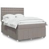 vidaXL Sommier &agrave; lattes de lit avec matelas Taupe 140x200 cm Tissu