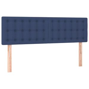 vidaXL T&ecirc;tes de lit Bleu 144x5x78/88 cm Tissu