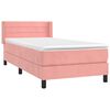 vidaXL Sommier &agrave; lattes de lit avec matelas Rose 90x200 cm Velours