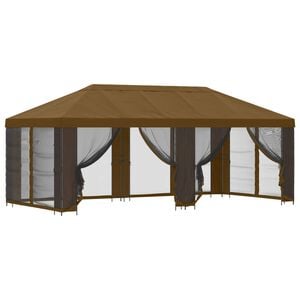 vidaXL Abri de jardin avec parois 6 x 3 m Taupe Polyester et Acier