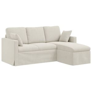 vidaXL Canap&eacute; Cr&egrave;me 178 x 134 x 80 cm Velours