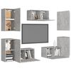 vidaXL Ensemble de meubles TV 7 pcs Gris b&eacute;ton Bois d'ing&eacute;nierie