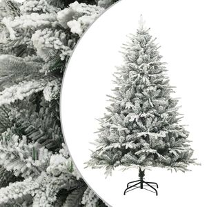 vidaXL Sapin de No&euml;l artificiel &agrave; flocons de neige Vert 150 cm PVC/PE