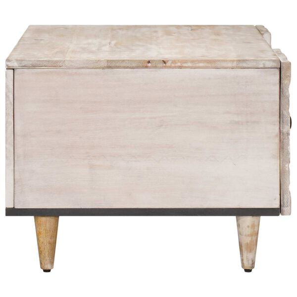 vidaXL Table basse Blanc 100 x 54 x 40 cm Bois de mangue massif