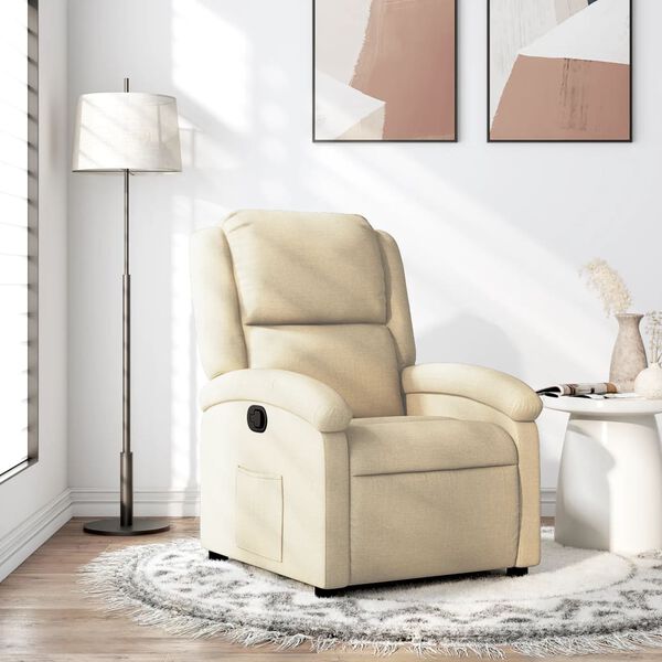 vidaXL Fauteuil inclinable cr&egrave;me tissu