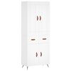 vidaXL Buffet haut Blanc 69,5x34x180 cm Bois d'ing&eacute;nierie