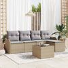 vidaXL Ensemble de canap&eacute; de jardin Beige polyrotin