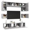 vidaXL Ensemble de meubles TV 8 pcs Gris b&eacute;ton Bois d'ing&eacute;nierie