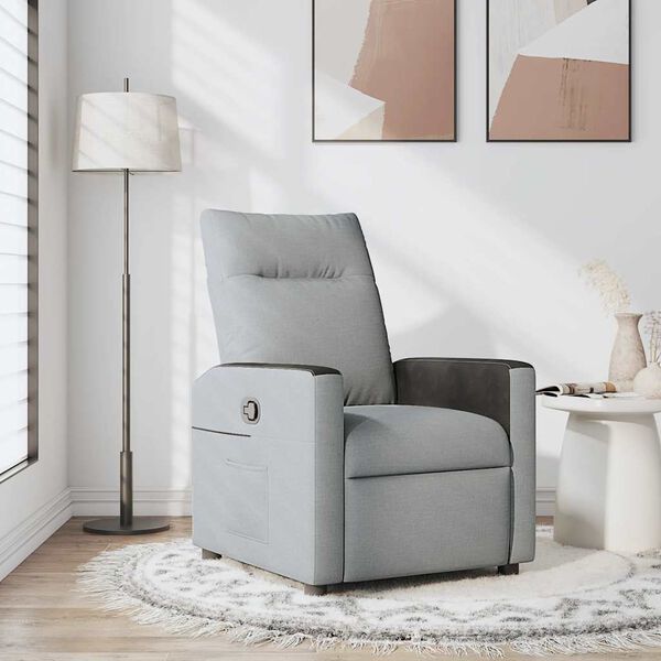 vidaXL Fauteuil inclinable Gris clair Tissu