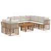 vidaXL Ensemble de canap&eacute; de jardin 10 pc Blanc Naturel et Cr&egrave;me