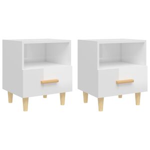 vidaXL Tables de chevet 2 pcs blanc brillant 40x35x47 cm