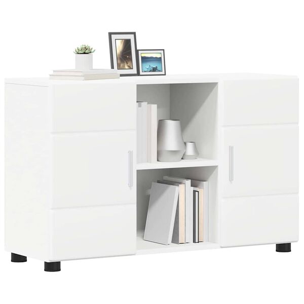 vidaXL Buffet FLORIN Blanc 88,5 x 30,5 x 55,5 cm Bois d'ing&eacute;nierie