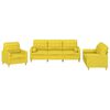 vidaXL Ensemble de canap&eacute;s 3 pcs avec coussins jaune clair tissu