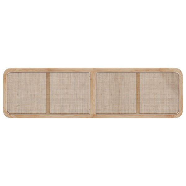 vidaXL T&ecirc;te de lit avec t&ecirc;te de lit Naturel 200 x 55 x 3 cm Rotin