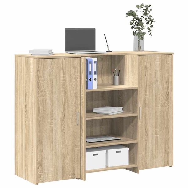 vidaXL Bureau r&eacute;ception ch&ecirc;ne sonoma 135x50x103,5 cm bois d'ing&eacute;nierie