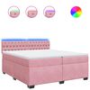 vidaXL Sommier &agrave; lattes de lit avec matelas Rose 200x200 cm Velours