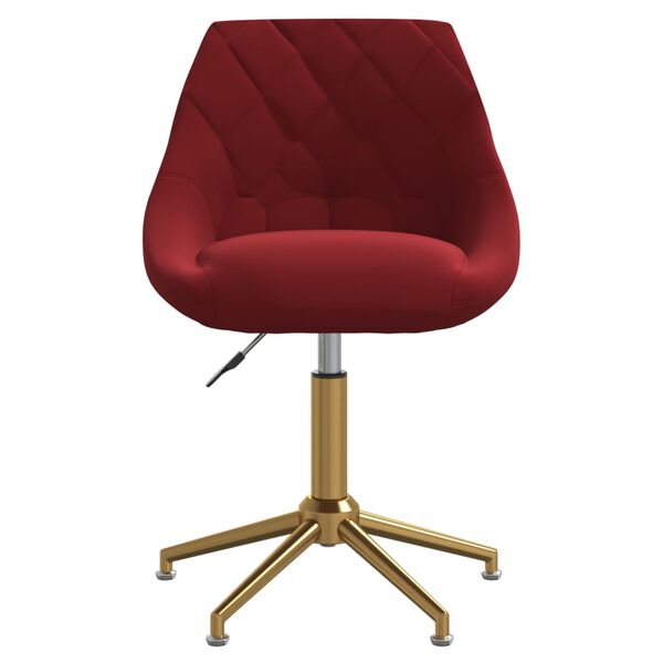 vidaXL Chaise pivotante de salle &agrave; manger Rouge bordeaux Velours