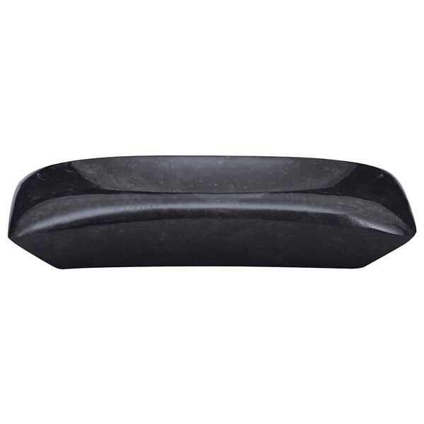 vidaXL Lavabo Noir 50x35x10 cm Marbre