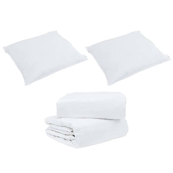 vidaXL Ensemble de Duvet avec oreiller 3 pcs Blanc Plume de canard