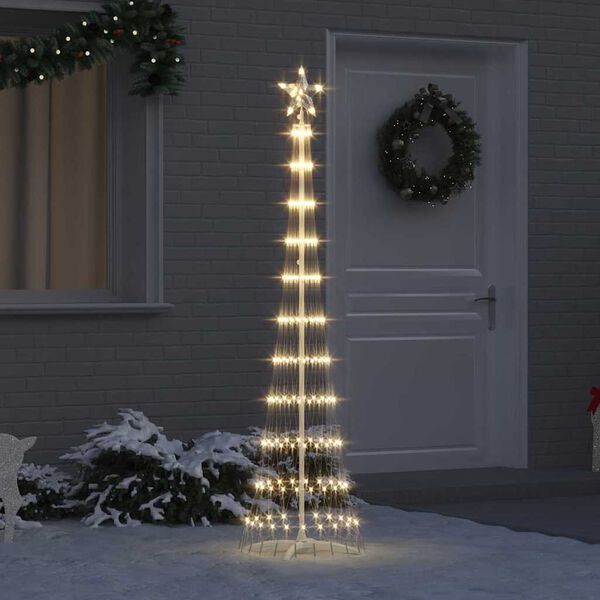 vidaXL Arbre de Noël LED Blanc chaud 51 x 51 x 190 cm Métal