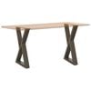vidaXL Pieds de table &agrave; manger 2 pi&egrave;ces Acier naturel 50 x (72-73,3) cm Acier