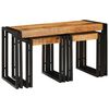 vidaXL Table Gigogne 3 pcs Bois de Mangue Massif et M&eacute;tal