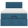 vidaXL Cadre de lit ottoman avec matelas bleu fonc&eacute; 100x200 cm velours