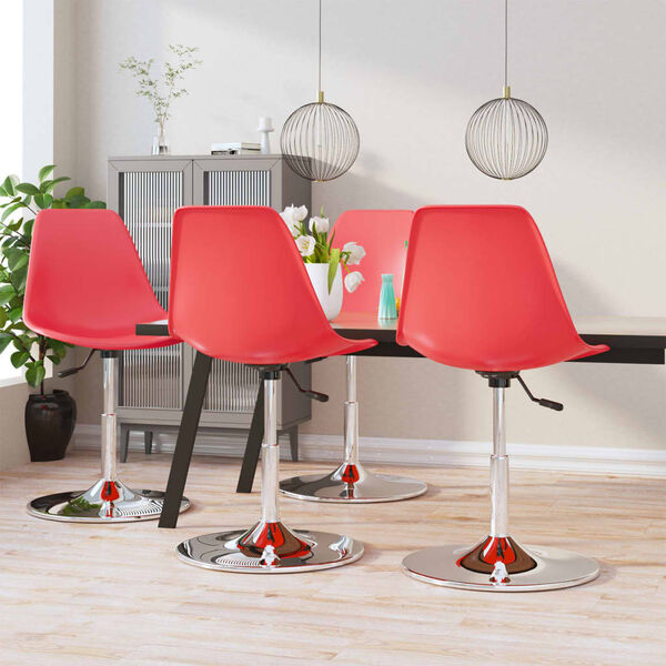 vidaXL Chaises &agrave; manger pivotantes lot de 4 rouge PP