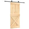 vidaXL Porte coulissante Naturel et noir 85 x 210 cm