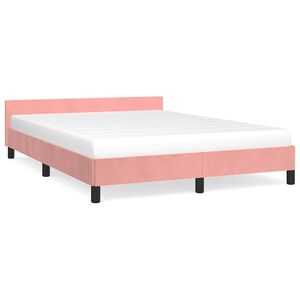 vidaXL Cadre de lit et t&ecirc;te de lit sans matelas rose 140x190cm velours