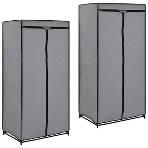 vidaXL 2 pcs Garde-robes Gris 75x50x160 cm