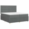 vidaXL Lit boxspring avec matelas Gris fonc&eacute; 200 x 200 cm Tissu