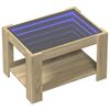 vidaXL Table basse avec LED ch&ecirc;ne sonoma 73x53x45 cm bois d'ing&eacute;nierie