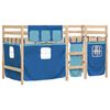 vidaXL Lit mezzanine enfants avec rideaux sans matelas bleu 90x200cm
