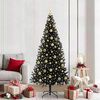 vidaXL Sapin de No&euml;l avec 300 LED avec support Noir 210 cm PVC