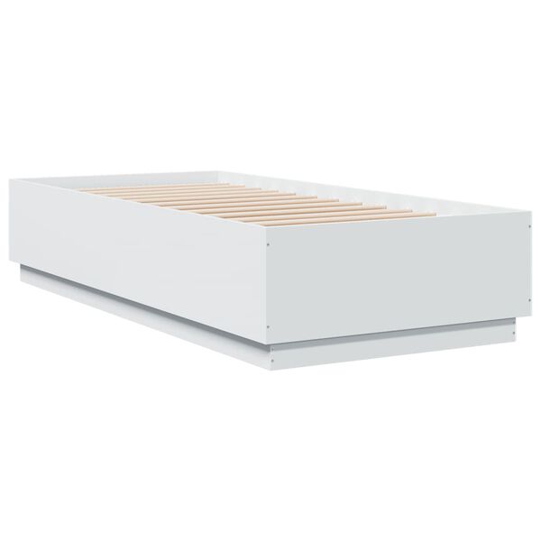 vidaXL Cadre de lit avec LED sans matelas blanc 90x200 cm