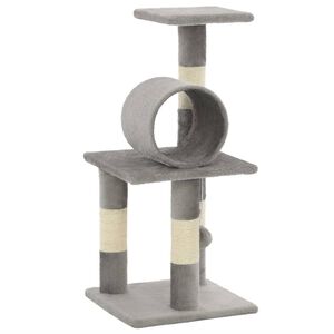 vidaXL Arbre &agrave; chat avec griffoirs en sisal 65 cm Gris