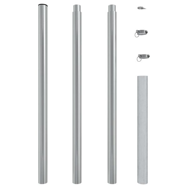 vidaXL M&acirc;t de parasol 250 cm Acier inoxydable