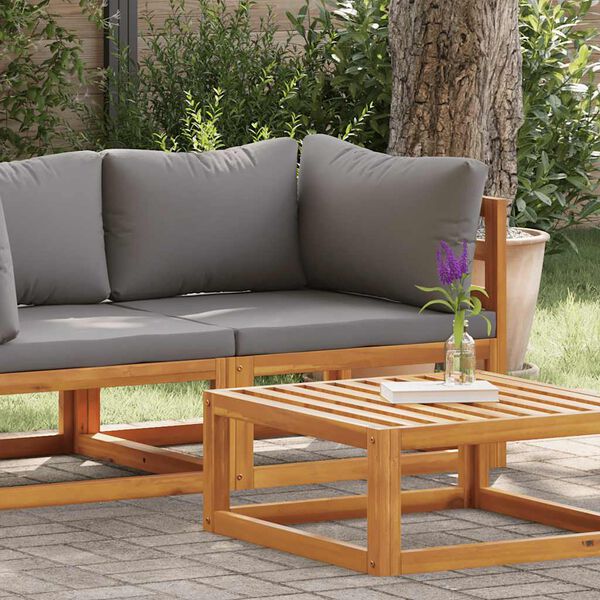 vidaXL Canap&eacute; d'angle sectionnel avec coussin gris fonc&eacute; Bois d'acacia