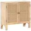 vidaXL Buffet 80x30x73 cm Bois de manguier massif et canne naturelle