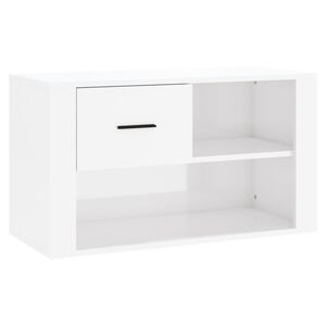 vidaXL Armoire &agrave; chaussure Blanc brillant 80x35x45 cm Bois ing&eacute;nierie