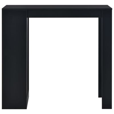 vidaXL Table de bar avec étagère Noir 110x50x103 cm