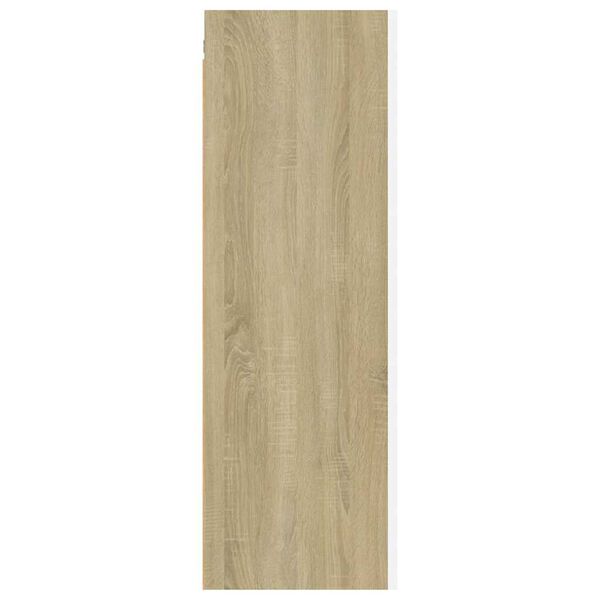 vidaXL Meuble TV Blanc et ch&ecirc;ne sonoma 30,5x30x90 cm Bois d&rsquo;ing&eacute;nierie