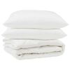 vidaXL Couette avec oreiller 3 pi&egrave;ces Blanc Microfibre