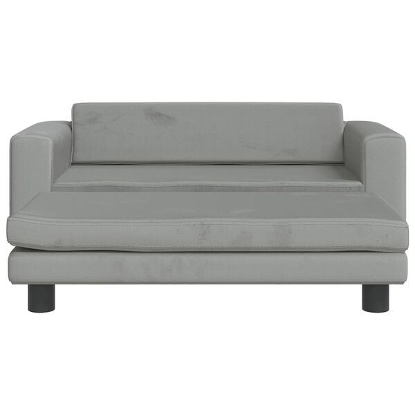 vidaXL Canap&eacute; avec repose-pied pour enfants gris clair 100x50x30 cm