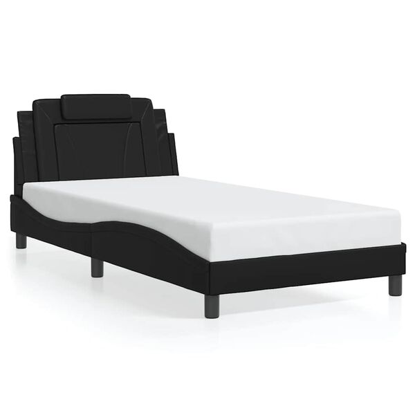 vidaXL Cadre de lit Viana sans matelas noir 100x203 cm similicuir