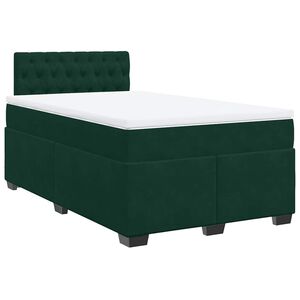 vidaXL Sommier &agrave; lattes de lit et matelas Vert fonc&eacute; 120x200cm Velours