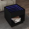 vidaXL Table basse avec LED infini noir 50x50x50 cm